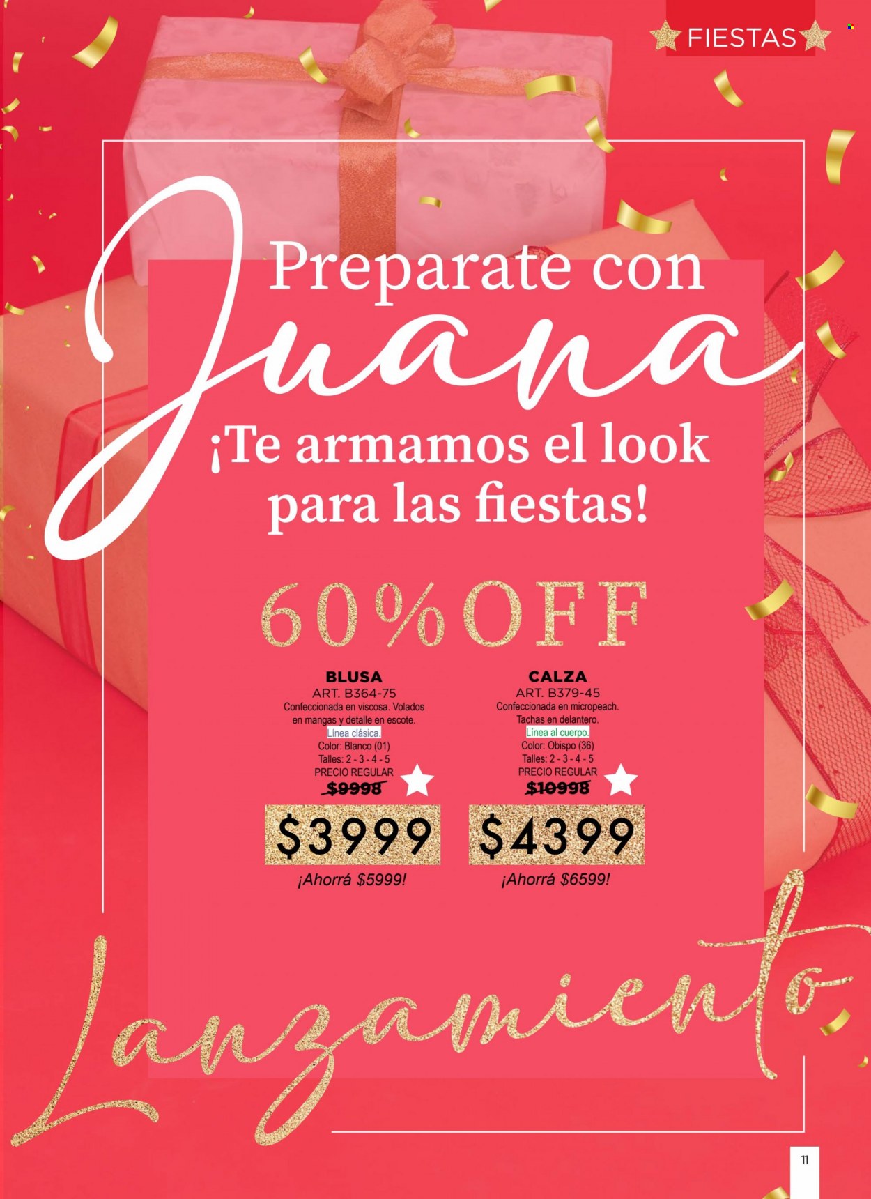 Catálogo Juana Bonita . Página 11.