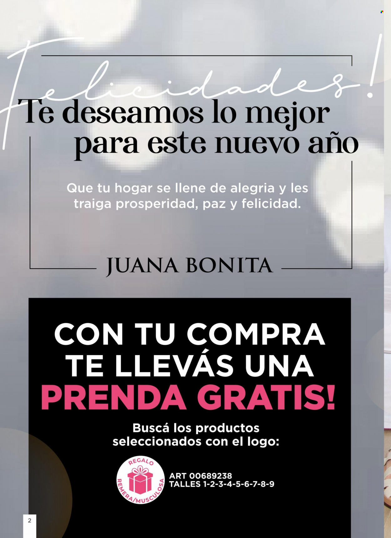 Catálogo Juana Bonita . Página 2.
