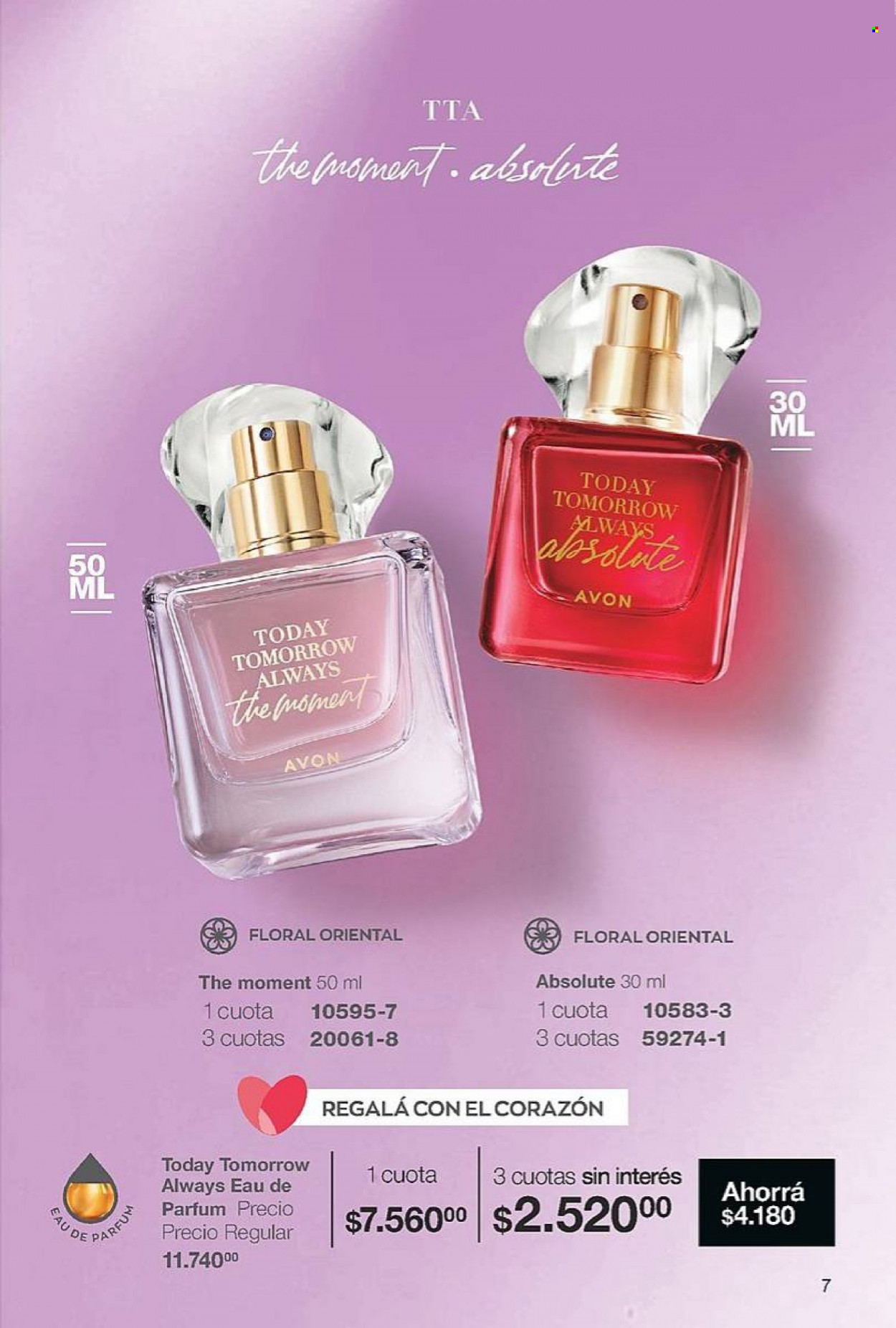 Folleto actual Avon - Ventas - perfume. Página 7.