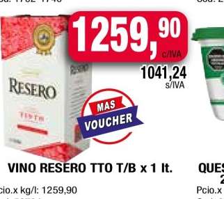 VINO RESERO TTO T/B x 1 lt.