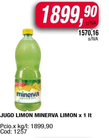 JUGO LIMON MINERVA LIMON x 1 lt