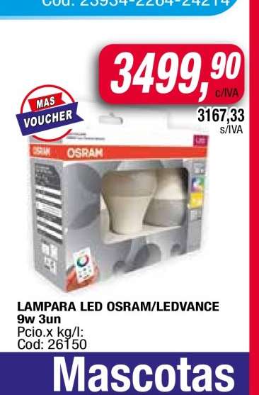 LAMPARA LED OSRAM/LEDVANCE 9w 3un