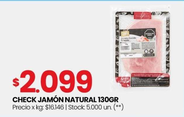 CHECK JAMÓN NATURAL 130GR