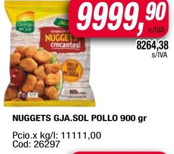 NUGGETS GJA.SOL POLLO 900 gr