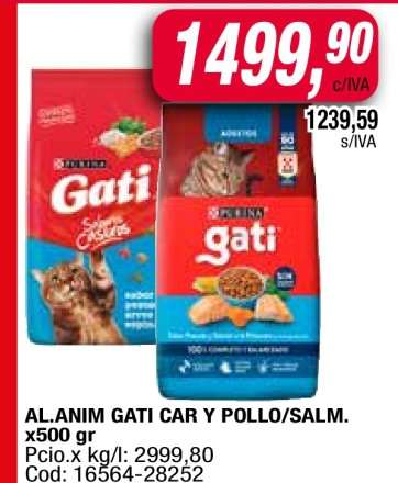 AL.ANIM GATI CAR Y POLLO/SALM.