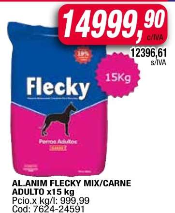 AL.ANIM FLECKY MIX/CARNE ADULTO x15 kg