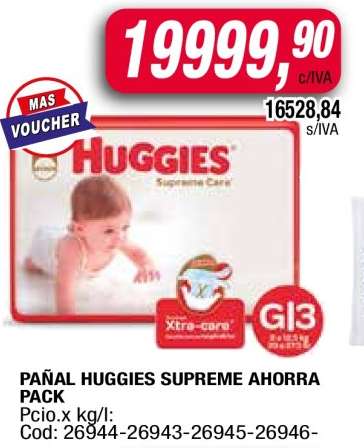 PAÑAL HUGGIES SUPREME AHORRA PACK