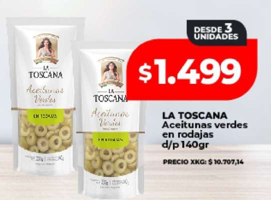 LA TOSCANA Aceitunas verdes en rodajas