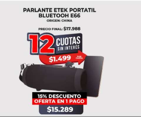 PARLANTE Etek portátil bluetooth E66