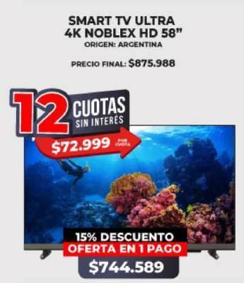 Smart TV Ultra 4K Noblex HD 58”