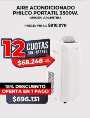 Aire Acondicionado Philco Portátil 3500W