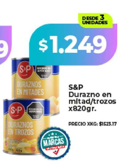 S&P Durazno en mitad/trozos x820gr