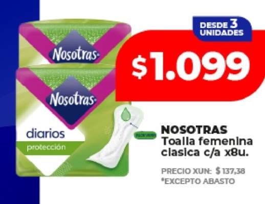 NOSOTRAS Toalla femenina clasica c/a x8u.