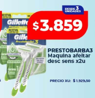 PRESTOBARBA3 Maquina afeitar desc sens x2u
