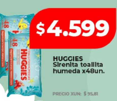 HUGGIES Sirenita toallita humeda x48un.