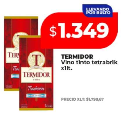 TERMIDOR Vino tinto tetrabrik x1lt