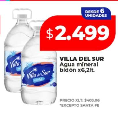 VILLA DEL SUR Agua mineral bidón x6,2lt.