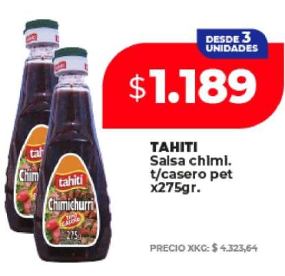 TAHITI Salsa chimi. t/casero pet x275gr.