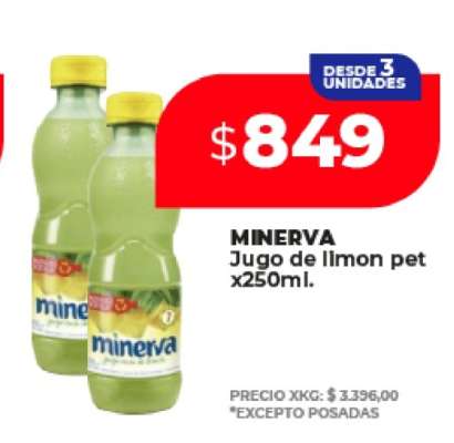 MINERVA Jugo de limón pet x250ml
