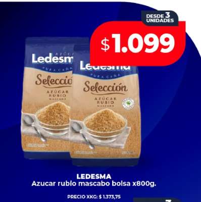 LEDESMA Azucar rubio mascabo bolsa x800g