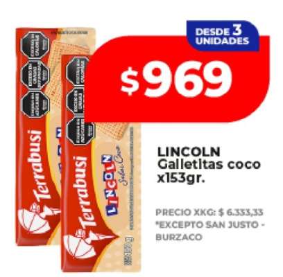LINCOLN Galletitas coco x153gr.