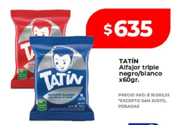 TATÍN Alfajor triple negro/blanco x60gr.