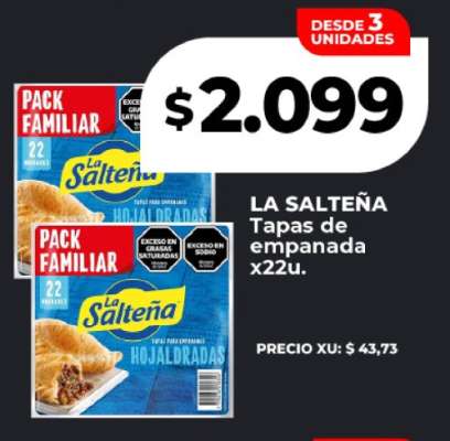 LA SALTEÑA Tapas de empanada x22u.
