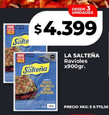 LA SALTEÑA Ravioles x900gr.