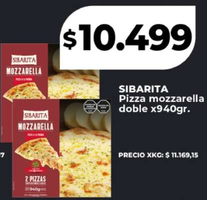 SIBARITA Pizza mozzarella doble x940gr.