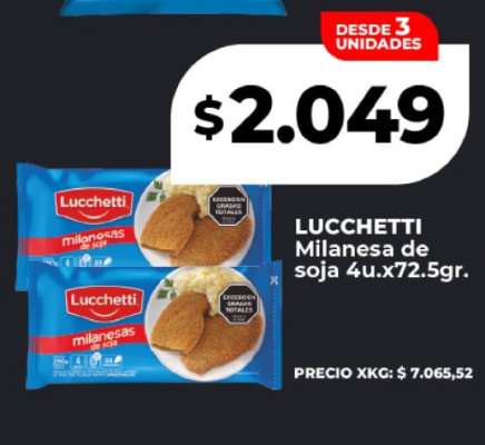 LUCHETTI Milanesa de soja 4u.x72.5gr.