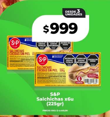 S&P Salchichas x6u (225gr)