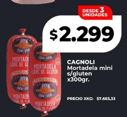 CAGNOLI Mortadela mini s/gluten x300gr