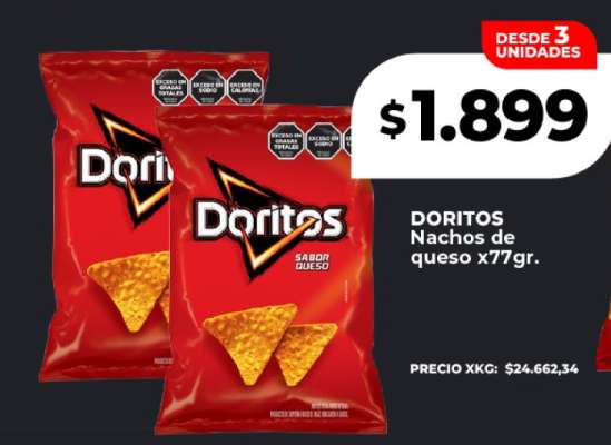 DORITOS Nachos de queso x77gr