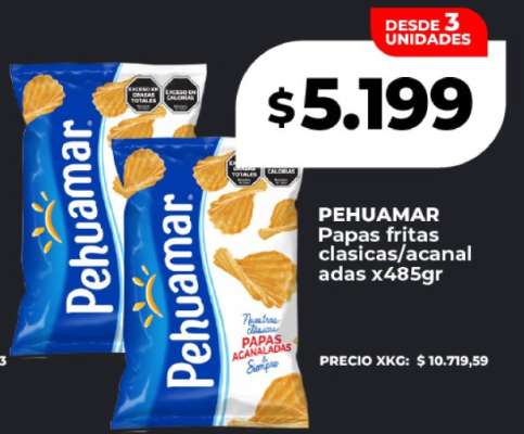PEHUAMAR Papas fritas clasicas/acanaladas x485gr
