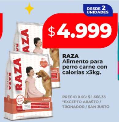 RAZA Alimento para perro carne con calorías x3kg