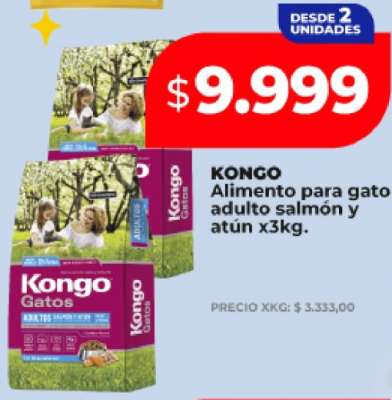 KONGO Alimento para gato adulto salmón y atún x3kg