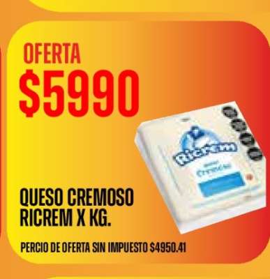QUESO CREMOSO RICREM x kg.