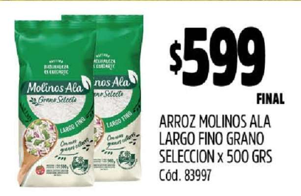 Arroz Molinos Ala Largo Fino Grano Selección x 500 GRS