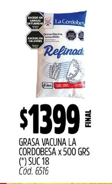 GRASA VACUNA LA CORDOBESA X 500 GRS