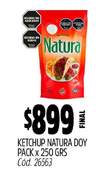Ketchup Natura Doy Pack x 250 GRS
