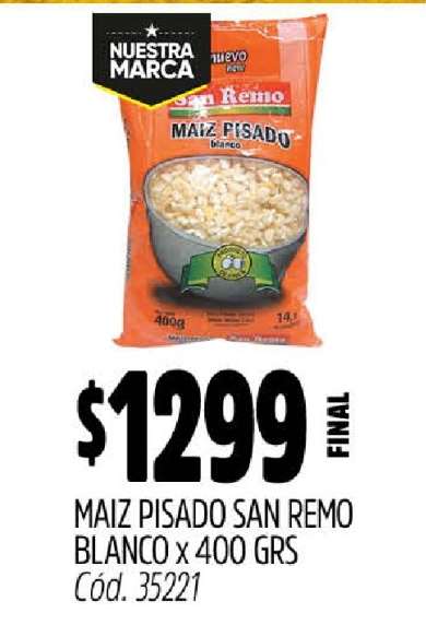 Maiz Pisado San Remo Blanco x 400 grs