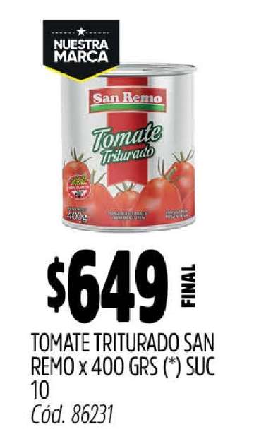 Tomate Triturado San Remo x 400 GRS