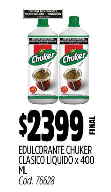 EDULCORANTE CHUKER CLASICO LIQUIDO X 400 ML
