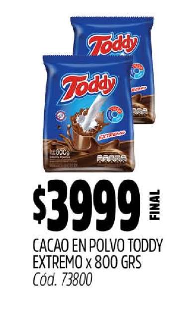 Cacao en Polvo Toddy Extremo x 800 grs