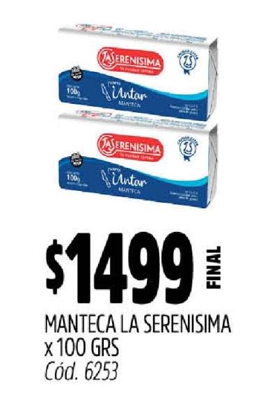 MANTECA LA SERENISIMA x 100 GRS