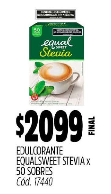 EDULCORANTE EQUALSWEET STEVIA x 50 SOBRES