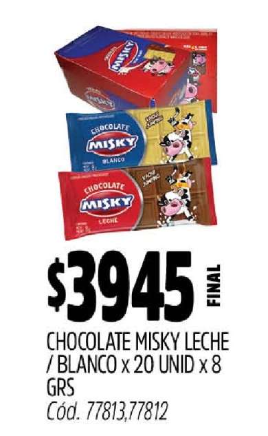Chocolate Misky Leche/Blanco