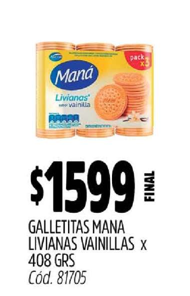 Galletitas Mana Livianas Vainillas