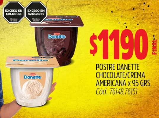 Postre Danette Chocolate/Crema Americana x 95 grs