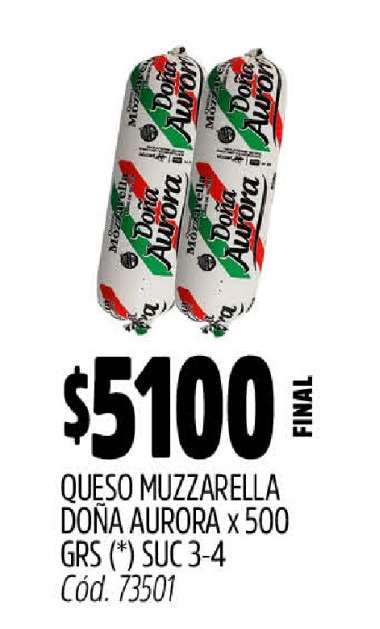 Queso Muzzarella Doña Aurora x 500 GRS